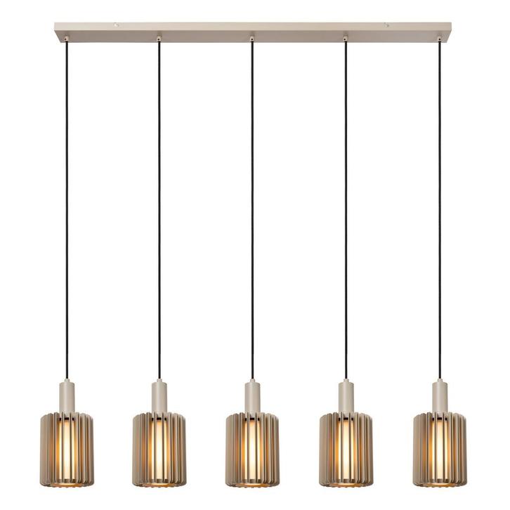 Hanglamp Lucide LAMBRES -  - 5xE27 - Taupe, Huis en Inrichting, Lampen | Hanglampen, Nieuw, Verzenden