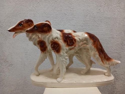 Sitzendorf - Figurine - Two greyhound - borzoi; 31 cm -, Antiek en Kunst, Antiek | Glaswerk en Kristal