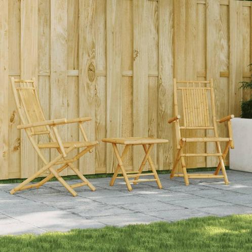 vidaXL 3-delige Bistroset bamboe, Tuin en Terras, Tuinsets en Loungesets, Nieuw, Verzenden