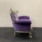 Barok fauteuil paars met zilver - Gratis Bezorging, Gebruikt