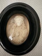 sculptuur, Heilig Hart van Jezus - 11.5 cm - Hout, Glas,