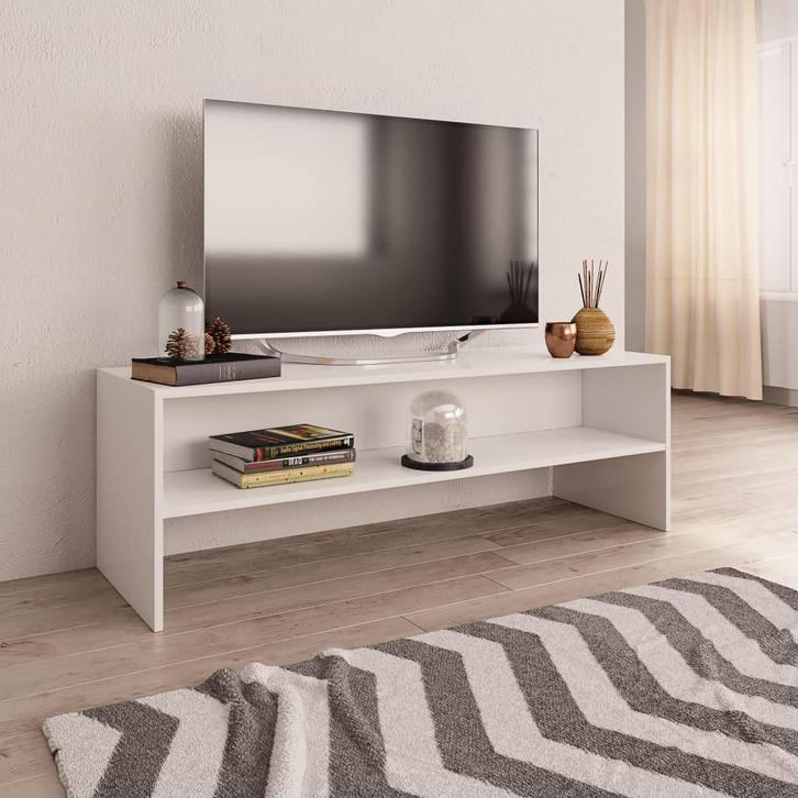 vidaXL Tv-meubel 120x40x40 cm bewerkt hout wit, Maison & Meubles, Armoires | Mobilier de télévision, Envoi