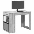 vidaXL Bureau avec tiroir et étagère sonoma gris bois, Verzenden, Neuf