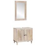 vidaXL Badkamermeubel Set 2 pcs Wit 62 x 33 x 58 cm massief, Verzenden, Nieuw