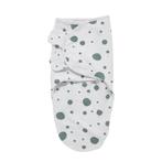 Meyco Dots inbakerdoek 0-3 mnd wit/stone green, Enfants & Bébés, Couvertures, Sacs de couchage & Produits pour emmailloter, Verzenden