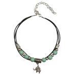 Fako Bijoux® - Enkelbandje - Koord - Turquoise - Olifantje, Verzenden, Nieuw