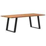 vidaXL Eettafel met natuurlijke rand 220x100x74 cm massief, Huis en Inrichting, Tafels | Eettafels, Verzenden, Nieuw