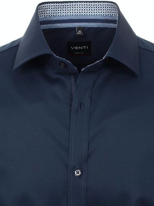 Blauw Venti overhemd met motief in de kraag 103522600-116, Kleding | Heren, T-shirts, Verzenden