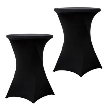 Set Van 2 Stuks! Statafelrok Zwart 80 CM Alora Tafelrok Voor