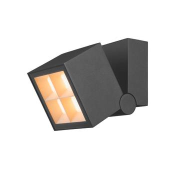 Wandverlichting modern SLV Muurlamp S-Cube Antraciet