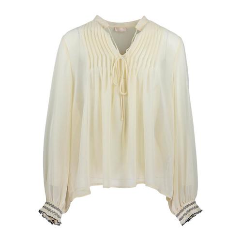 Liu Jo • geplooide blouse ecru • 38 (IT44), Kleding | Dames, Blouses en Tunieken, Verzenden