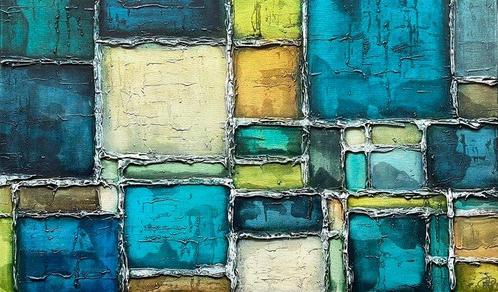 Jecminek - Mosaic of moments - XL 3D painting - ready to, Antiek en Kunst, Kunst | Schilderijen | Modern
