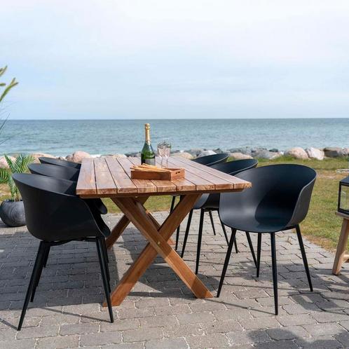 Zwarte tuinstoel | Horeca terrasstoel | Met armleuningen, Huis en Inrichting, Stoelen, Zwart, Eén, Nieuw, Kunststof, Verzenden