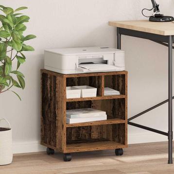 vidaXL Printerstand met opslag Oud hout 41 x 32 x 48 cm, Verzenden