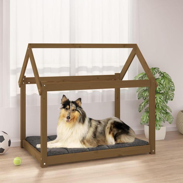 vidaXL Hondenmand 101x70x90 cm massief grenenhout, Dieren en Toebehoren, Honden-accessoires, Nieuw, Verzenden