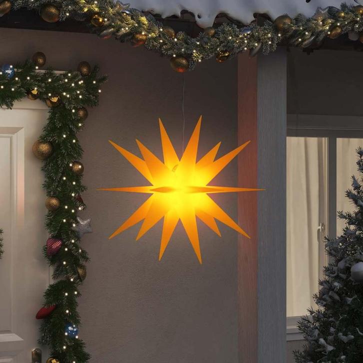 vidaXL Kerstlamp met LED inklapbaar 100 cm geel, Diversen, Kerst, Nieuw, Verzenden