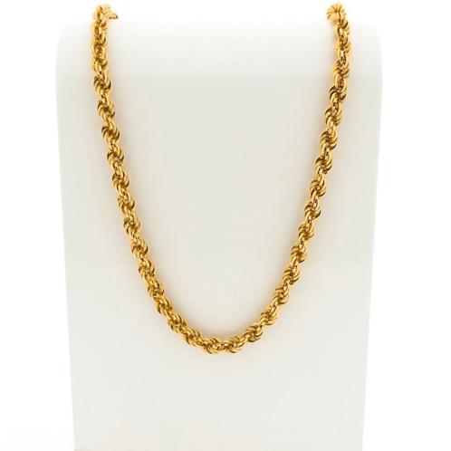 18 Krt. Exclusief gouden gedraaide schakel ketting | 61 cm, Bijoux, Sacs & Beauté, Colliers, Enlèvement ou Envoi