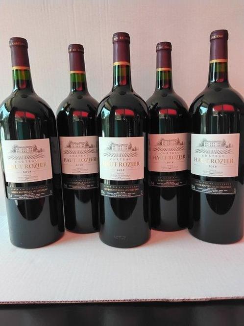 2018 Chateau Haut Rozier - Bordeaux - 5 Magnums (1.5L), Verzamelen, Wijnen