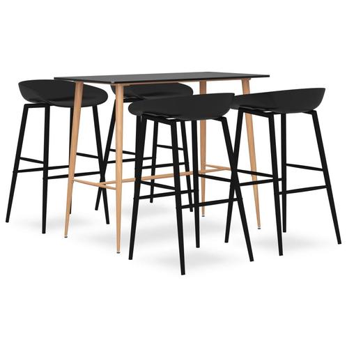 vidaXL 5-delige Barset zwart, Huis en Inrichting, Complete eetkamers, Nieuw, Verzenden