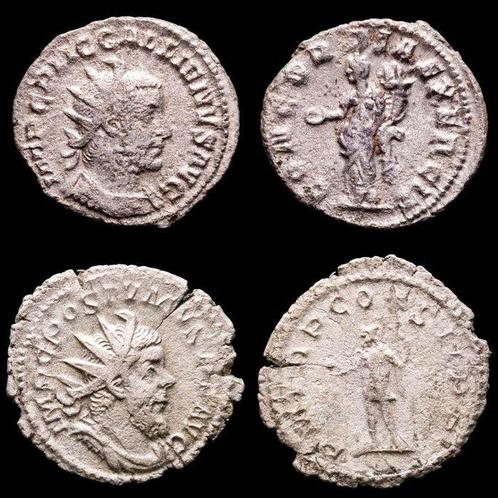 Empire romain. Postumus and Gallienus. Lot comprising two, Timbres & Monnaies, Monnaies | Europe | Monnaies non-euro