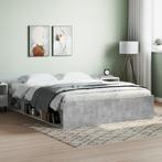 vidaXL Cadre de lit gris béton 150x200 cm très grand, Neuf, Verzenden