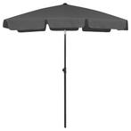 Strandparasol Antraciet 180x120cm | Retour Deal | 40% Kor..., Verzenden, Nieuw, 1 tot 2 meter, Strandparasol