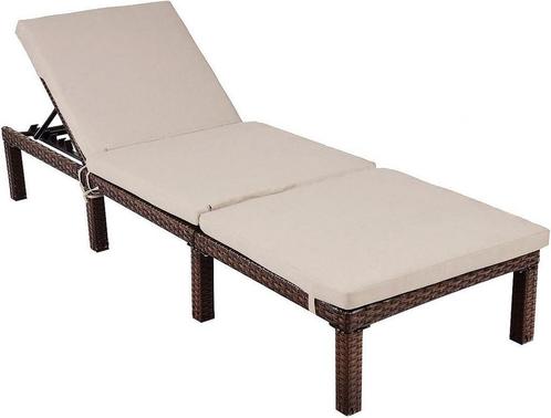MaxxGarden Rattan ligbed 203x63cm, Tuin en Terras, Tuinsets en Loungesets, Stoel, Nieuw, Loungeset, 2 zitplaatsen, Ophalen