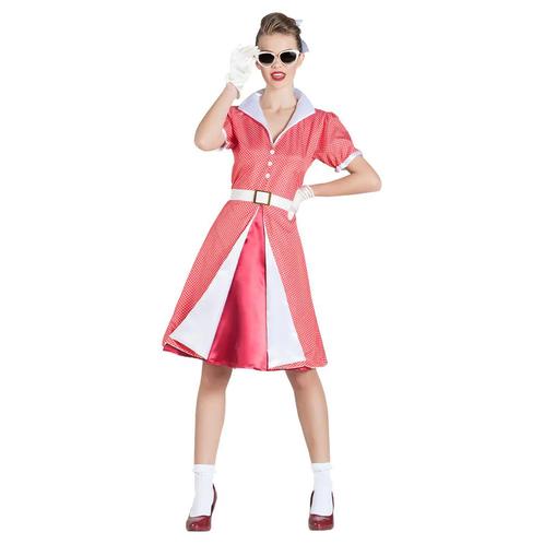 Rock N Roll 50S Jurk Roze Dames, Kleding | Dames, Carnavalskleding en Feestkleding, Nieuw, Verzenden