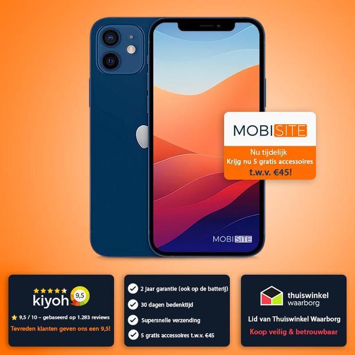 iPhone 12 64 GB / 128 GB / 2 Jaar garantie - Accu 100%, Telecommunicatie, Mobiele telefoons | Apple iPhone, Zo goed als nieuw