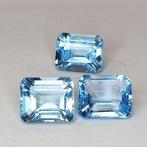 3 pcs Blauw Topaas - 18.37 ct - Antwerp Laboratory for, Nieuw