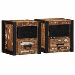 vidaXL Nachtkastjes 2st 40x35x40cm massief gerecycled hout, Huis en Inrichting, Verzenden, Nieuw