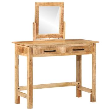 vidaXL Kaptafel met Spiegel uit Massief Ruw Mango, Verzenden