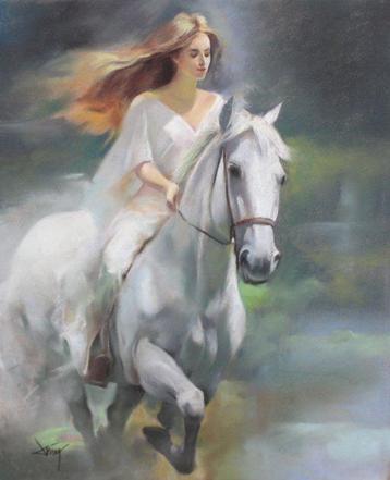 Domingo Alvarez Gomez (1942) - Chica con caballo - NO