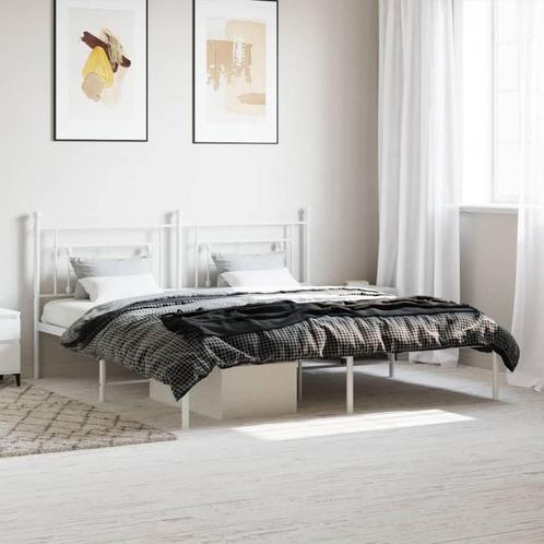 vidaXL Bedframe met hoofdbord metaal wit 180x200 cm, Huis en Inrichting, Slaapkamer | Bedden, Nieuw, Verzenden