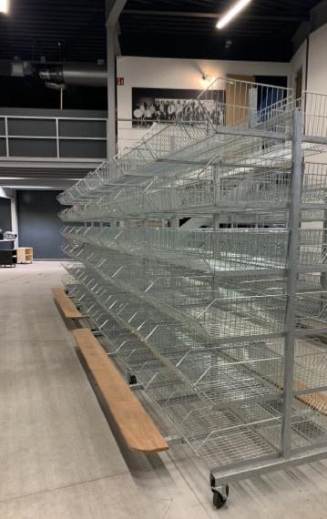 Verrijdbare stelling met draadmanden hxbxd 2350x4760x1600mm, Zakelijke goederen, Kantoor en Winkelinrichting | Magazijn, Stelling en Opslag