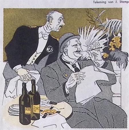 Spotprent Franse politicus weet niet waar de hoofdstad va..., Antiek en Kunst, Kunst | Litho's en Zeefdrukken, Verzenden