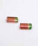 2 pcs Meerkleurig Toermalijn - 2.60 ct - Antwerp Laboratory, Handtassen en Accessoires, Edelstenen, Nieuw