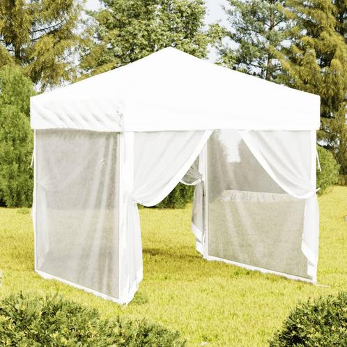 vidaXL Partytent inklapbaar met zijwanden 2x2 m wit, Tuin en Terras, Partytenten, Nieuw, Verzenden