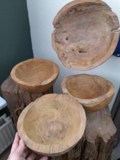 Schaal (4) - Teak hout - handgemaakt, Antiek en Kunst, Kunst | Designobjecten