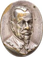 Einseitige ovale verzilverte brons medaille o J Albrecht..., Postzegels en Munten, Penningen en Medailles, Verzenden
