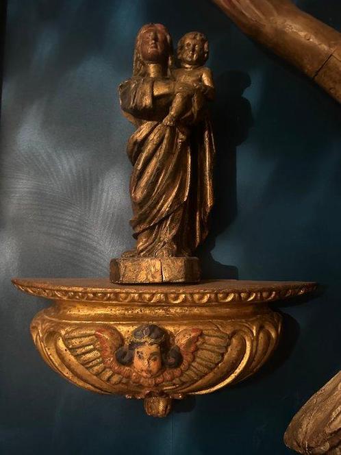 sculptuur, Vierge à lenfant - 42 cm - Hout - 1800, Antiek en Kunst, Kunst | Niet-Westerse kunst