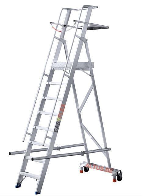 Easyflex magazijntrap 8 treden, Doe-het-zelf en Bouw, Ladders en Trappen, 4 meter of meer, Opvouwbaar of Inschuifbaar, Nieuw, Trap
