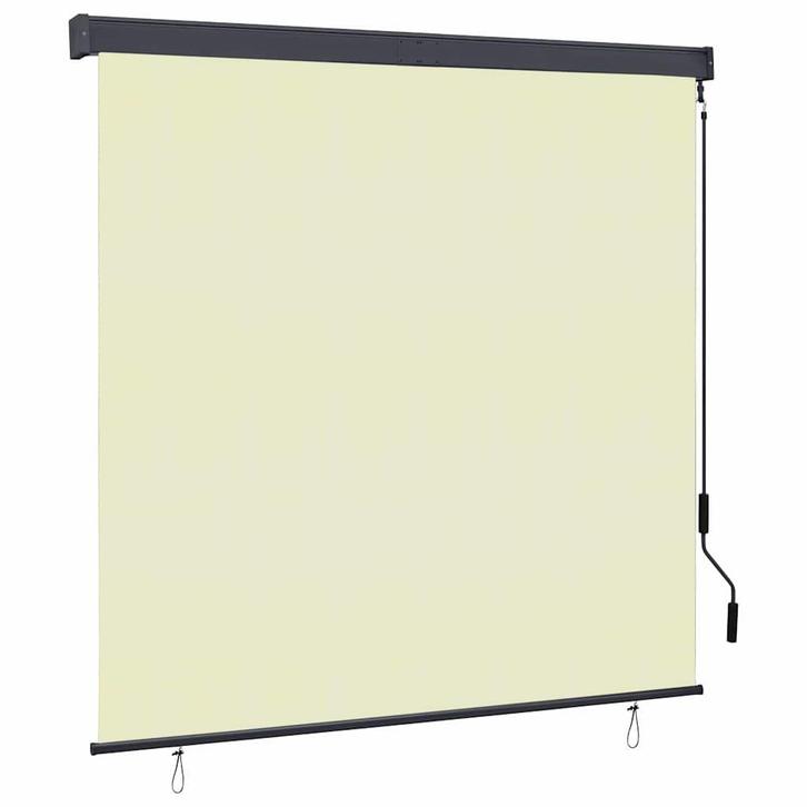 vidaXL Rolgordijn voor buiten 160x250 cm crème, Huis en Inrichting, Stoffering | Gordijnen en Lamellen, Nieuw, Verzenden