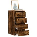 vidaXL Ladekast 40x41x76 cm bewerkt hout gerookt, Verzenden, Nieuw