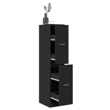 vidaXL Apothekerskast 30x41x144,5 cm bewerkt hout zwart, Verzenden