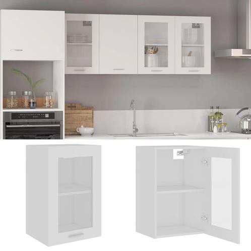 vidaXL Armoire en verre suspendue Blanc 40x31x60 cm, Huis en Inrichting, Kasten | Overige, Verzenden