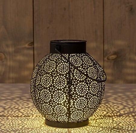 Solar lantern windlicht metaal zwart annas collection 14x16, Hobby en Vrije tijd, Knutselen, Nieuw