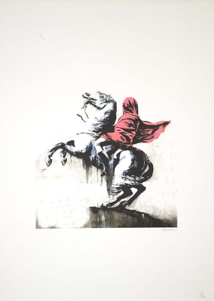 Banksy – Offset Lithografie, 50×70 cm, Gecertificeerd, Antiek en Kunst, Kunst | Litho's en Zeefdrukken