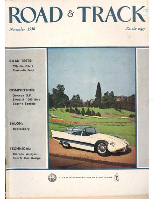 1956 ROAD AND TRACK MAGAZINE NOVEMBER ENGELS, Livres, Autos | Brochures & Magazines