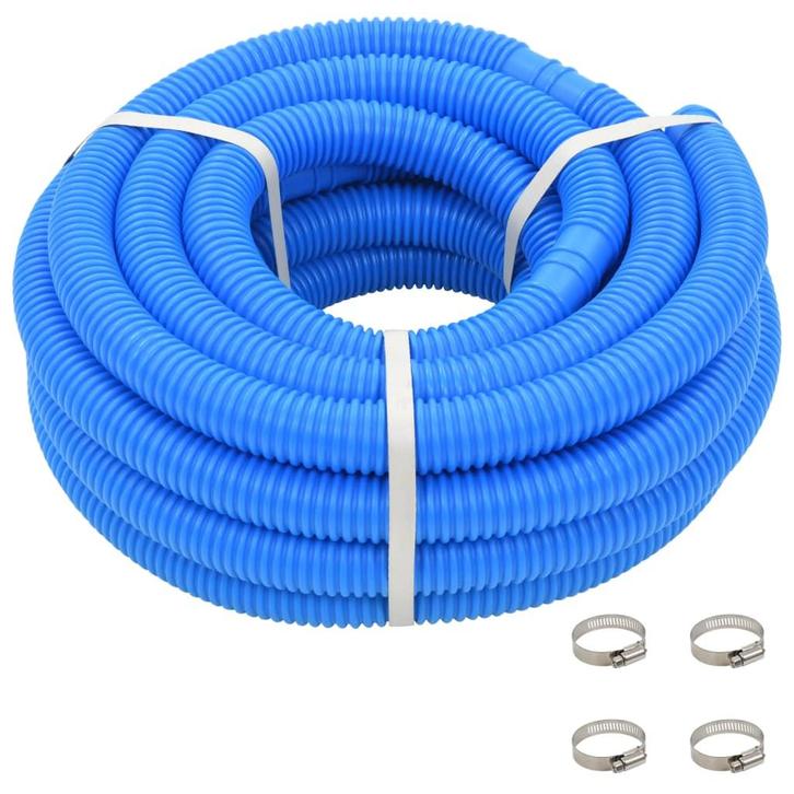 vidaXL Zwembadslang met klemmen 38 mm 12 m blauw, Tuin en Terras, Zwembaden, Nieuw, Verzenden